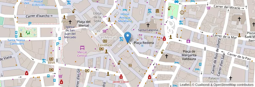Mapa de ubicacion de El Café de Camilo en 西班牙, Comunitat Valenciana, 華倫西亞, Comarca De València, València.