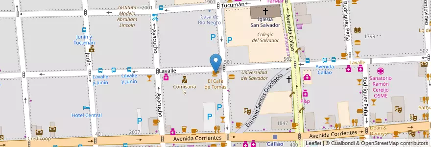 Mapa de ubicacion de El Cafe de Tomás, Balvanera en 阿根廷, Ciudad Autónoma De Buenos Aires, Comuna 3, 布宜诺斯艾利斯.