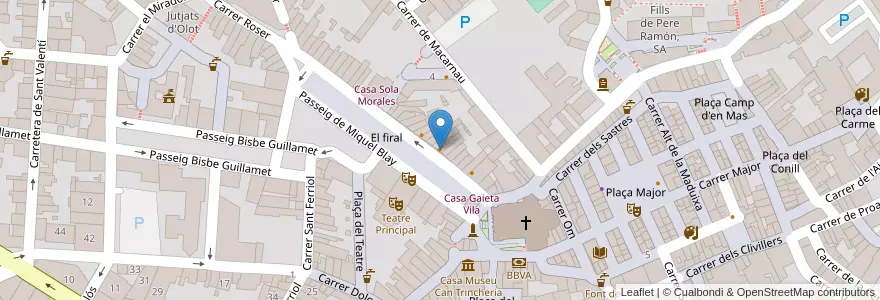 Mapa de ubicacion de El café del Firal en إسبانيا, كتالونيا, جرندة, Garrotxa, Olot.