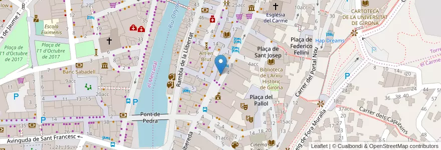 Mapa de ubicacion de El Cafe en Испания, Каталония, Жирона, Gironès, Жирона.