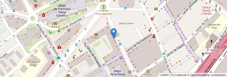 Mapa de ubicacion de El cafelito en Испания, Каталония, Барселона, Барселонес, Бадалона.