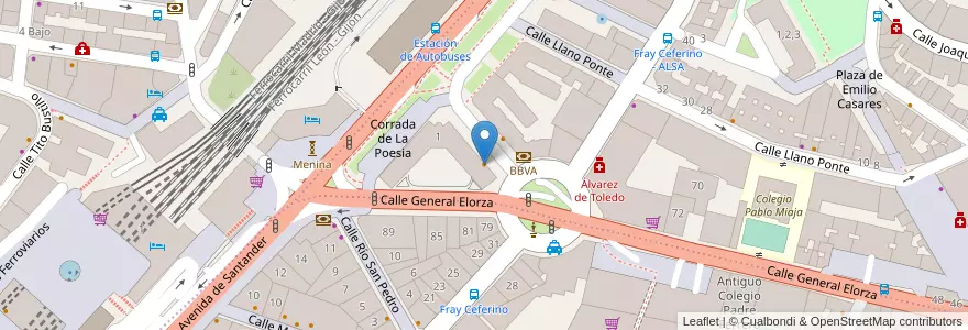 Mapa de ubicacion de El Cafetal en Spanje, Asturië, Asturië, Oviedo.