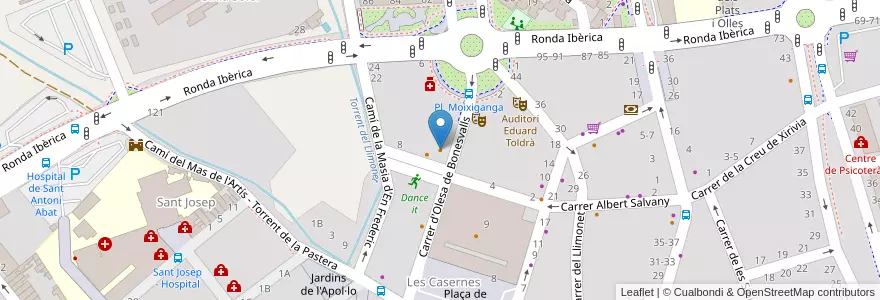 Mapa de ubicacion de El Cafetó en إسبانيا, كتالونيا, برشلونة, Garraf, Vilanova I La Geltrú.