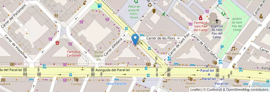 Mapa de ubicacion de El Cafetó en Spagna, Catalunya, Barcelona, Barcelonès, Barcelona.