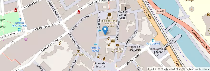 Mapa de ubicacion de El Cafetón en スペイン, アストゥリアス州, アストゥリアス州, Avilés.