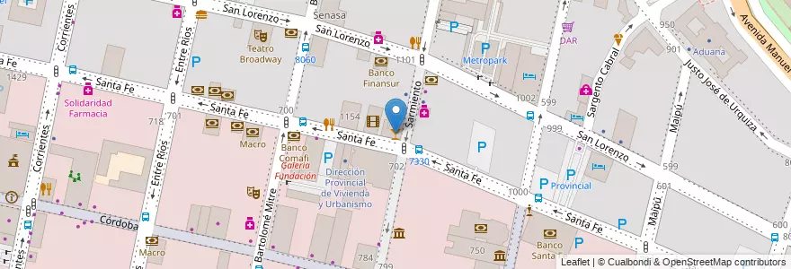 Mapa de ubicacion de El Cairo en アルゼンチン, サンタフェ州, Departamento Rosario, Municipio De Rosario, ロサリオ.