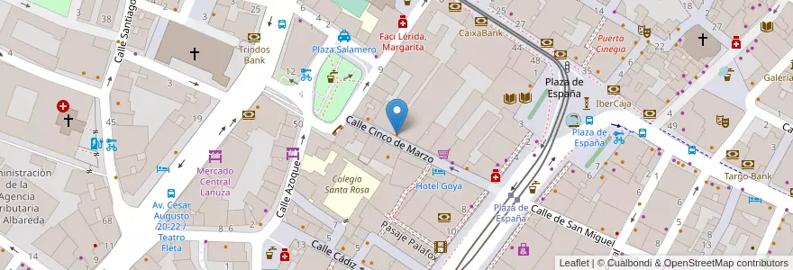 Mapa de ubicacion de El Calamar Bravo en İspanya, Aragón, Zaragoza, Zaragoza, Zaragoza.