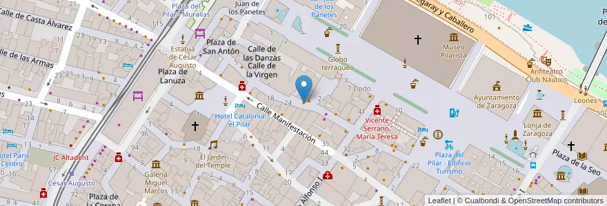 Mapa de ubicacion de El camarote, en إسبانيا, أرغون, سرقسطة, Zaragoza, سرقسطة.