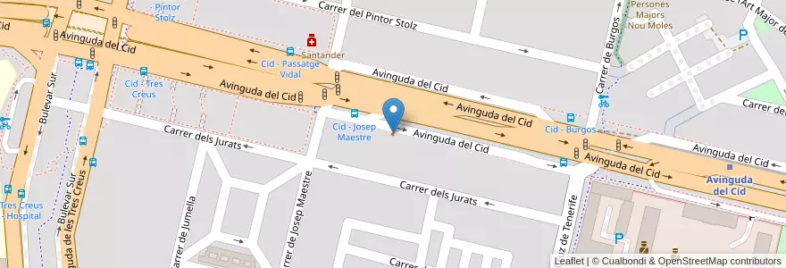 Mapa de ubicacion de El Campeador en スペイン, バレンシア州, València / Valencia, Comarca De València, València.