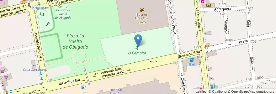 Mapa de ubicacion de El Campito, Parque Patricios en Arjantin, Ciudad Autónoma De Buenos Aires, Comuna 4, Buenos Aires.