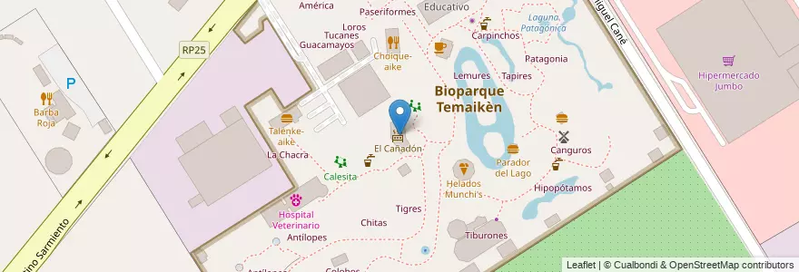 Mapa de ubicacion de El Cañadón en Argentina, Buenos Aires, Partido De Escobar, Belén De Escobar.