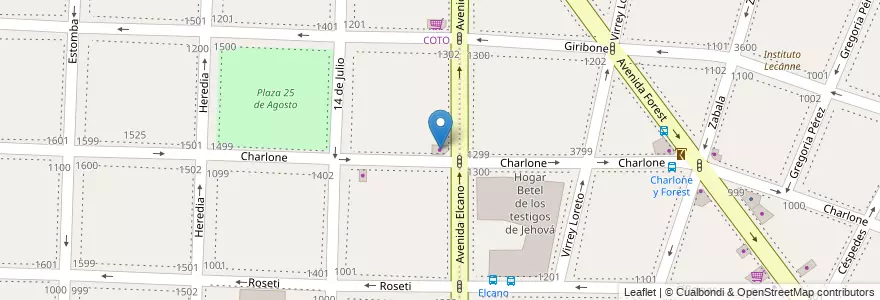 Mapa de ubicacion de El Cano, Villa Ortuzar en الأرجنتين, Ciudad Autónoma De Buenos Aires, Buenos Aires, Comuna 15.