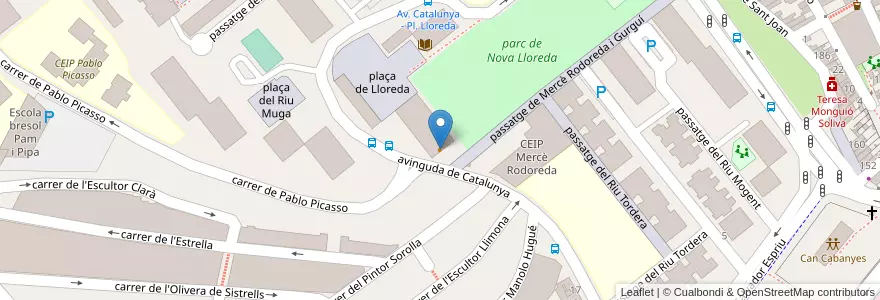 Mapa de ubicacion de El cañón en Espanha, Catalunha, Barcelona, Barcelonès, Badalona.