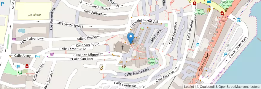 Mapa de ubicacion de El Canonge en 西班牙, Comunitat Valenciana, Alacant / Alicante, La Marina Baixa, Altea.