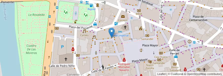Mapa de ubicacion de El Capricho en 스페인, Castilla Y León, Valladolid, Valladolid.