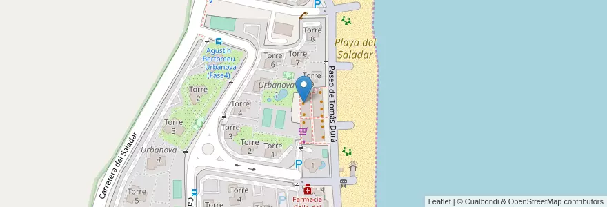Mapa de ubicacion de El Capricho de Raquel en 西班牙, Comunitat Valenciana, Alacant / Alicante, L'Alacantí, Alacant / Alicante.