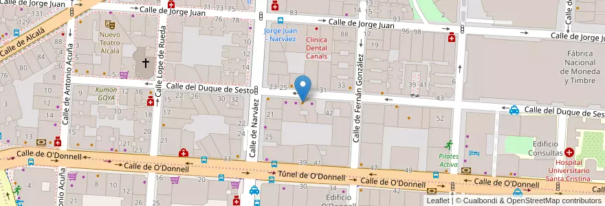 Mapa de ubicacion de El Capricho del Duque en İspanya, Comunidad De Madrid, Comunidad De Madrid, Área Metropolitana De Madrid Y Corredor Del Henares, Madrid.