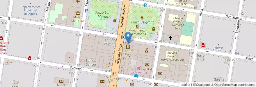 Mapa de ubicacion de El Caramelo Loco en アルゼンチン, リオネグロ州, General Roca, Departamento General Roca, General Roca.