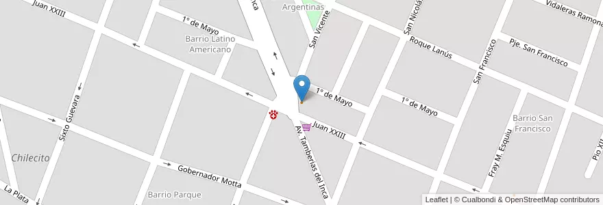 Mapa de ubicacion de El Cardon en アルゼンチン, ラ・リオハ州, Departamento Chilecito, Chilecito.