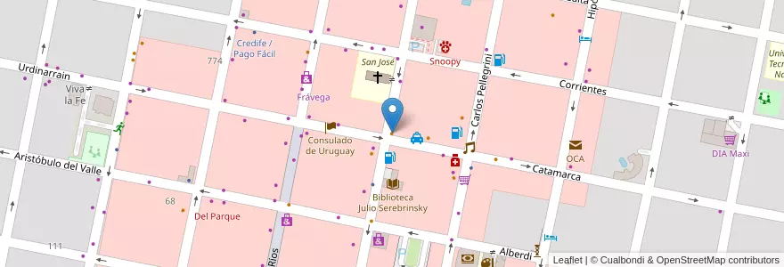 Mapa de ubicacion de El Carrito en 阿根廷, 恩特雷里奥斯省, Departamento Concordia, Distrito Suburbios, Concordia, Concordia.