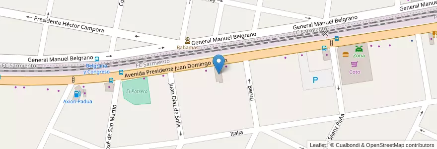Mapa de ubicacion de El Castillo Encantado en Arjantin, Buenos Aires, Partido De Merlo, San Antonio De Padua.