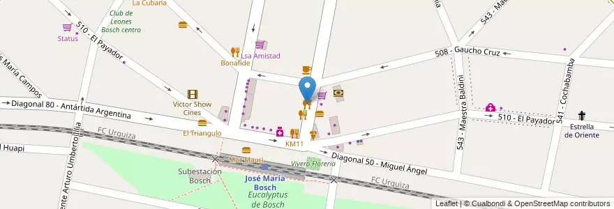 Mapa de ubicacion de El Cazador en アルゼンチン, ブエノスアイレス州, Partido De Tres De Febrero, Villa Bosch.
