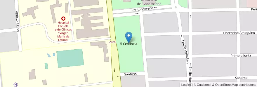 Mapa de ubicacion de El Centinela en Arjantin, La Rioja, Departamento Capital, La Rioja.