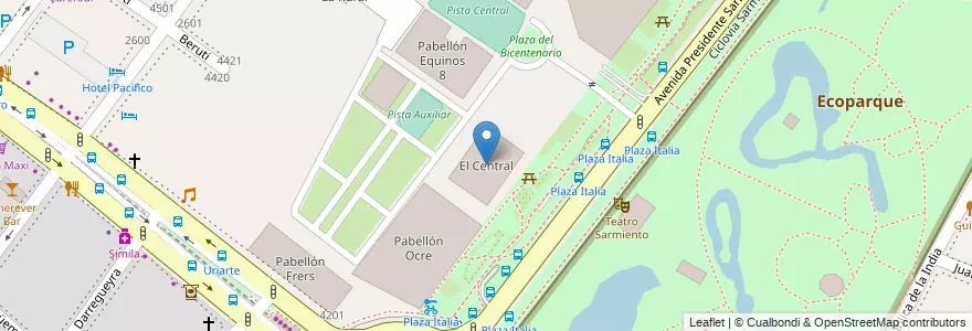 Mapa de ubicacion de El Central, Palermo en Argentina, Ciudad Autónoma De Buenos Aires, Buenos Aires, Comuna 14.