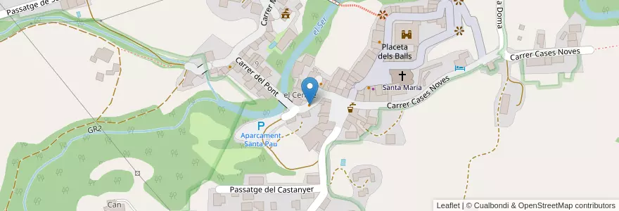 Mapa de ubicacion de el centre en Spagna, Catalunya, Girona, Garrotxa, Santa Pau.