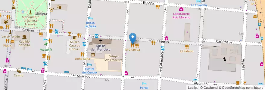 Mapa de ubicacion de El Charrua en الأرجنتين, Salta, Capital, Municipio De Salta, Salta.