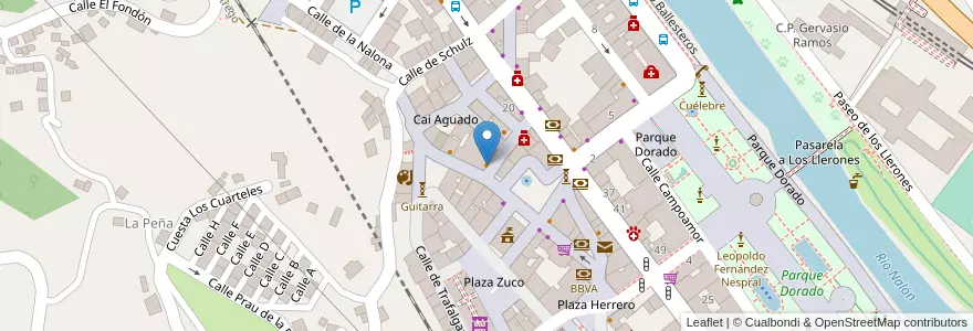 Mapa de ubicacion de El Chigre en 西班牙, 阿斯圖里亞斯, 阿斯圖里亞斯, Llangréu/Langreo.