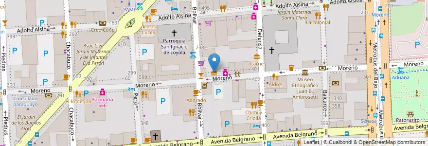 Mapa de ubicacion de El Chiste, Montserrat en アルゼンチン, Ciudad Autónoma De Buenos Aires, Comuna 1, ブエノスアイレス.
