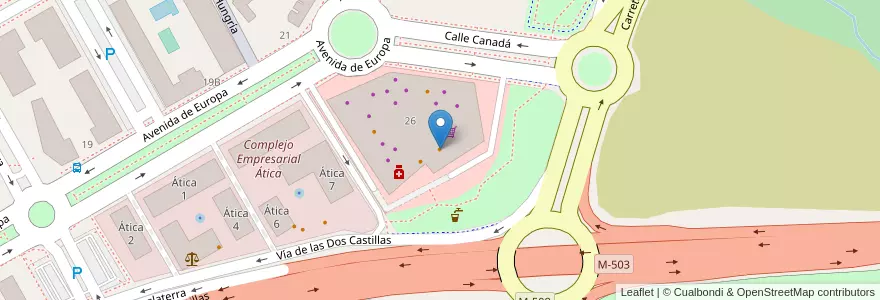 Mapa de ubicacion de El Cielo de Urrechu en Espanha, Comunidade De Madrid, Comunidade De Madrid, Área Metropolitana De Madrid Y Corredor Del Henares, Pozuelo De Alarcón.