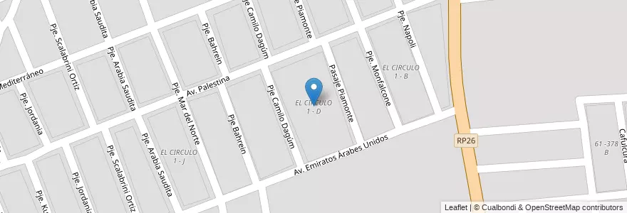 Mapa de ubicacion de EL CIRCULO 1 - D en アルゼンチン, サルタ州, Capital, Municipio De Salta, Salta.