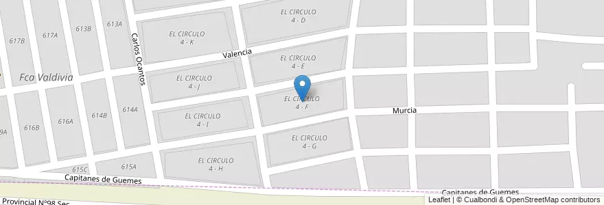 Mapa de ubicacion de EL CIRCULO 4 - F en Argentinië, Salta, Capital, Municipio De Salta, Salta.