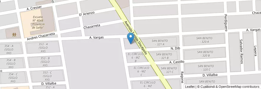 Mapa de ubicacion de EL CIRCULO 6 - MZ A en الأرجنتين, Salta, Capital, Municipio De Salta, Salta.