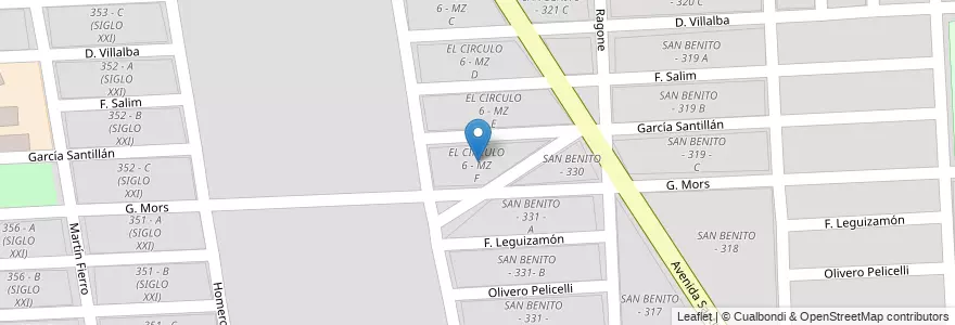 Mapa de ubicacion de EL CIRCULO 6 - MZ F en Аргентина, Сальта, Capital, Municipio De Salta, Salta.
