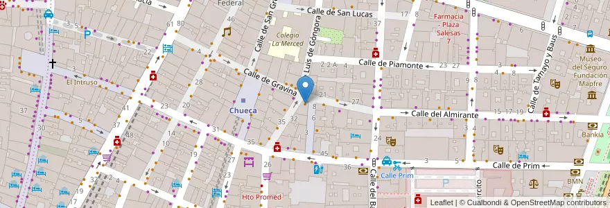 Mapa de ubicacion de El cisne azul en إسبانيا, منطقة مدريد, منطقة مدريد, Área Metropolitana De Madrid Y Corredor Del Henares, مدريد.