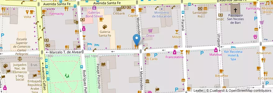 Mapa de ubicacion de El Cisne, Recoleta en アルゼンチン, Ciudad Autónoma De Buenos Aires, Comuna 2, Comuna 1, ブエノスアイレス.