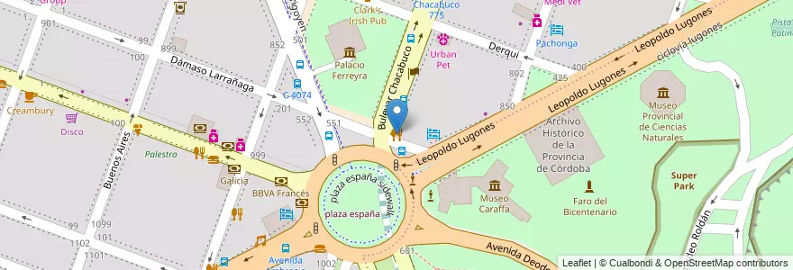 Mapa de ubicacion de El Club de la Milanesa en Argentina, Córdova, Departamento Capital, Pedanía Capital, Córdoba, Municipio De Córdoba.