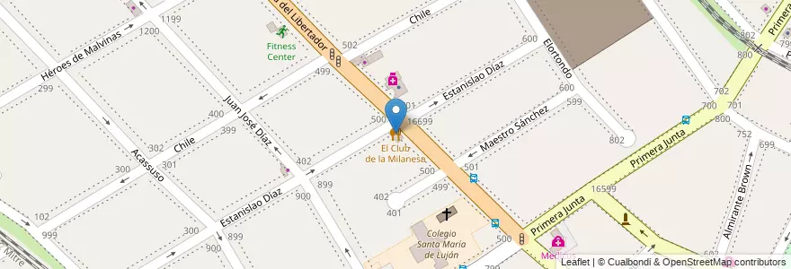 Mapa de ubicacion de El Club de la Milanesa en الأرجنتين, بوينس آيرس, Partido De San Isidro, San Isidro.