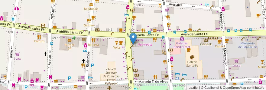Mapa de ubicacion de El club de la milanesa, Recoleta en 阿根廷, Ciudad Autónoma De Buenos Aires, Comuna 2, 布宜诺斯艾利斯.