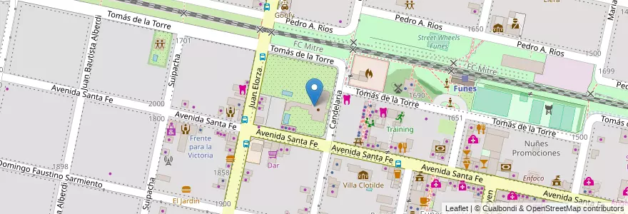 Mapa de ubicacion de El Colonial en 阿根廷, Santa Fe, Departamento Rosario, Municipio De Funes, Funes.