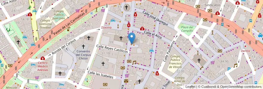 Mapa de ubicacion de El Colonial en Spanien, Kastilien Und León, Salamanca, Campo De Salamanca, Salamanca.