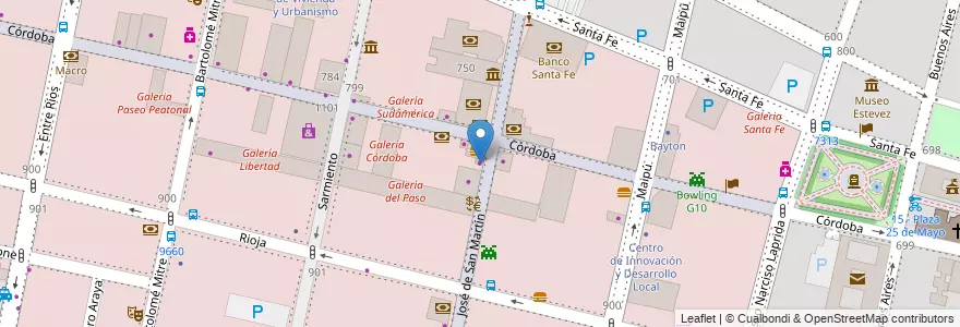 Mapa de ubicacion de El Combatiente en Argentina, Santa Fe, Departamento Rosario, Municipio De Rosario, Rosario.