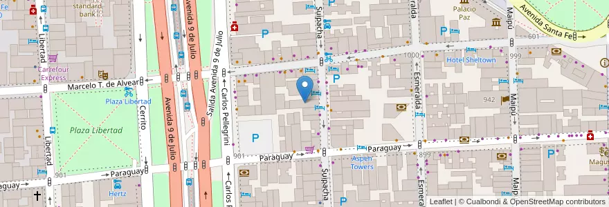 Mapa de ubicacion de El Conquistador Hotel, Retiro en آرژانتین, Ciudad Autónoma De Buenos Aires, Comuna 1, Buenos Aires.