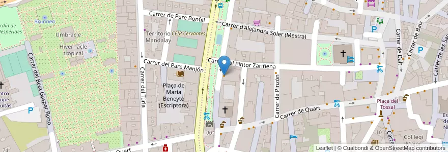 Mapa de ubicacion de El Convento en Espanha, Comunidade Valenciana, València / Valencia, Comarca De València, València.