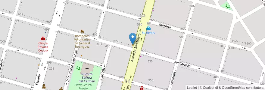 Mapa de ubicacion de El Corner en Arjantin, Buenos Aires, Partido De General Rodríguez.