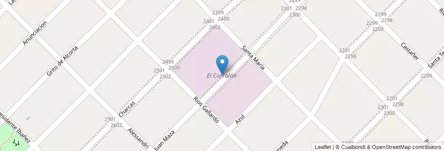 Mapa de ubicacion de El Corralón en Argentinië, Buenos Aires, Partido De Morón, Morón.