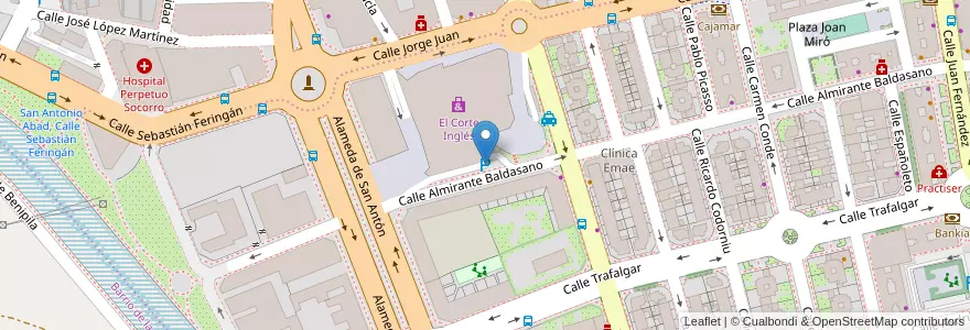 Mapa de ubicacion de El Corte Inglés en スペイン, ムルシア州, ムルシア州, Campo De Cartagena Y Mar Menor, Cartagena.